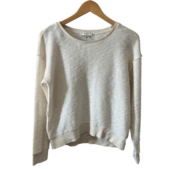 Talula Cream Crew Neck Knit Sweater Size Small - Picture 1 of 4